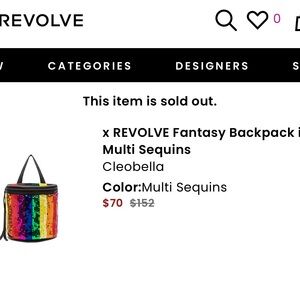 Fantasy Backpack in Multi Sequins Cleobella NWT